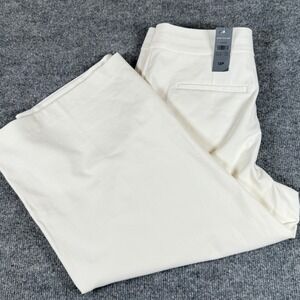 Ann Taylor Petite White Wide Leg Crop Pants Size 12P NWT Modern Casual Workwear